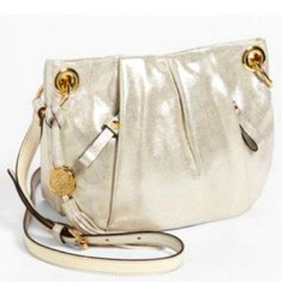 NWOT Vince Camuto Silver Leather Crossbody - Picture 2 of 10